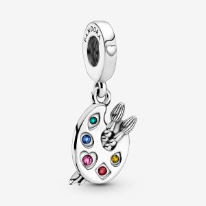 Pandora Artist's Palette Baumeln Silber | AELHTB-896