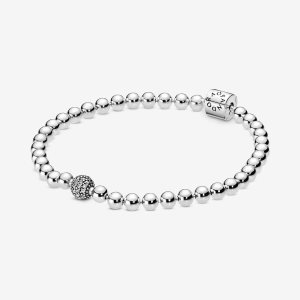 Pandora Beads & Pave Kette Silber | PHVDGR-051