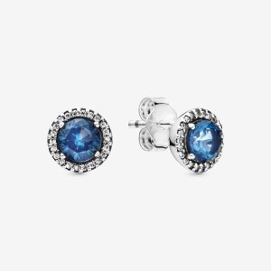 Pandora Blue Round Sparkle Zucht Silber | GCFUET-913