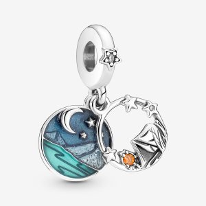 Pandora Camping Night Sky Double Baumeln Silber | YSONLJ-395