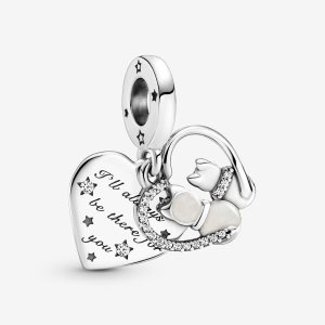 Pandora Cats & Hearts Baumeln Silber | UJSCKM-580