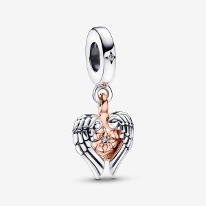 Pandora Celestial Compass Angel Wings Baumeln Two-tone | TDEOSI-407