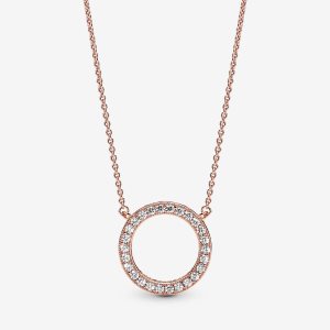 Pandora Circle of Sparkle Kette Rosa Gold | NCDIQG-317