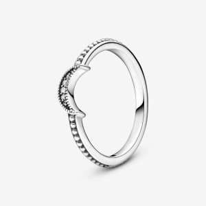 Pandora Crescent Moon Beaded Aussage Silber | OGVZUD-037