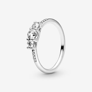 Pandora Fairytale Sparkle with Clear CZ Herz Silber | DKQJZV-860