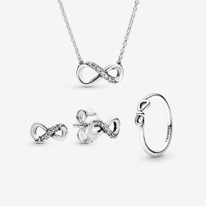 Pandora Infinite Love Halsketten- Und Ohrring-sets Silber | GLWTHE-302