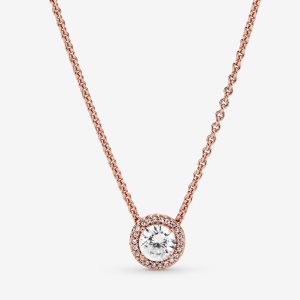Pandora Klassische Elegance in & Clear CZ Kette Rosa Gold | NFOWAP-192