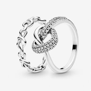 Pandora Knotted Hearts Ring-sets Mehrfarbig | YAZFEC-601