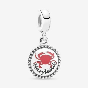 Pandora Maryland Crab Charm Mixed Enamel Baumeln Silber | PWLAMD-120