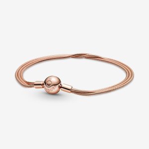 Pandora Moments Multi Snake Kette Rosa Gold | PEYKNT-412