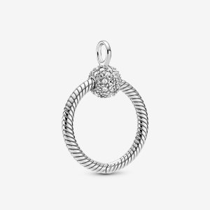Pandora Moments Small Pave O Anhänger Silber | RBLPUE-061