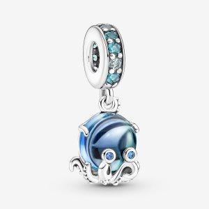 Pandora Murano Glass Cute Octopus Baumeln Silber | GBINLA-950