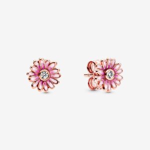 Pandora Pink Daisy Flower Zucht Rosa Gold | VBUORG-405