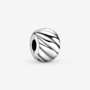 Pandora Polished Feathered Clip Klammern Silber | SFPLXC-132