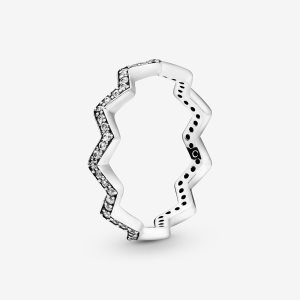Pandora Shimmering Zigzag Stapelbar Silber | SJLFNU-935