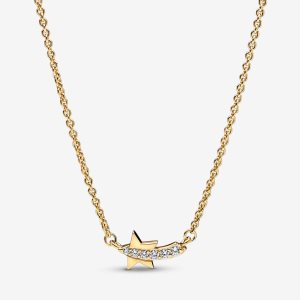 Pandora Shooting Star Pave Collier Anhänger Gold | GJFQLZ-092