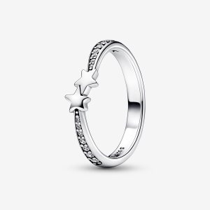 Pandora Shooting Stars Sparkling Stapelbar Silber | KADJZM-457