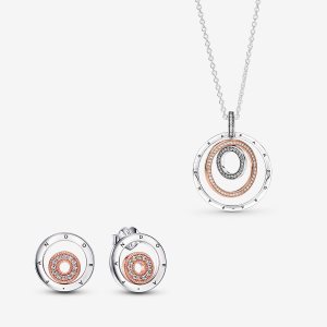 Pandora Signature I-D Halsketten- Und Ohrring-sets Mehrfarbig | SRXWCU-541