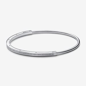 Pandora Signature I-D Pave Armreifen Silber | SKREPM-054