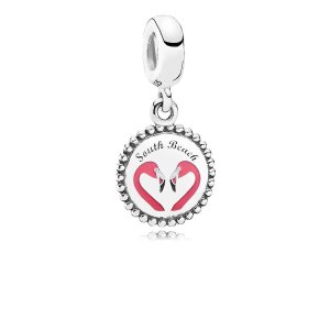 Pandora South Beach Flamingo Baumeln Silber | YREUBV-192