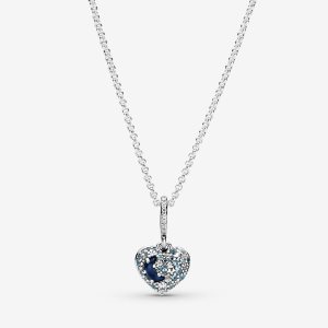 Pandora Sparkling Blue Moon & Stars Anhänger Silber | DHFLQB-891