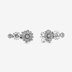 Pandora Sparkling Daisy Flower Trio Zucht Silber | RZQCTE-704