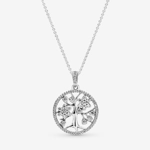 Pandora Sparkling Family Tree Kette Silber | HVIEWB-180