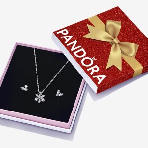 Pandora Sparkling Herbarium Cluster Gift Halsketten- Und Ohrring-sets Mehrfarbig | MZBHJT-084