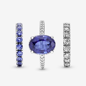Pandora Sparkling Row Eternity Ring-sets Mehrfarbig | MVPHKD-692