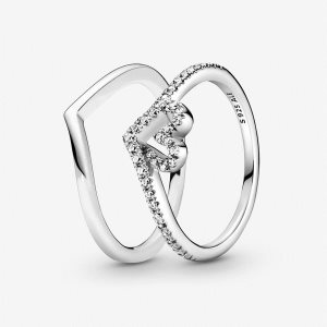 Pandora Sparkling Wishbone Kleiner Finger Mehrfarbig | WSVGLP-942
