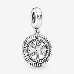 Pandora Spinning Family Tree Baumeln Silber | LCIPVU-034