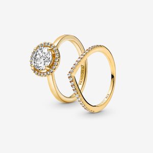 Pandora of Sparkling Wishbone Ring-sets Mehrfarbig | OKLSRD-176
